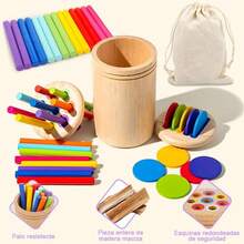 Juguete Montessori Madera Sensorial Educativo 1-3 Años - Multicolor - Ver 4