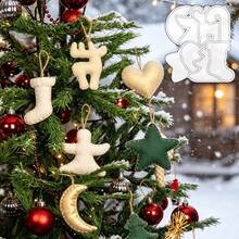 8pcs Christmas Ornaments Set Sewing Template, DIY Mini Christmas Ornaments Quilting Template, Sewing Pattern Templates Including Christmas Tree, Star, Heart, Elk, Durable PET Template, Perfect For Gift-Giving Or Decorating Holiday Christmas Trees - Festival Style - View 5