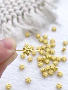 Mixed Set (50/30 Pcs) Bright Gold Spacer Beads – DIY Jewelry Findings For Bracelets, Necklaces, And Earrings - Gold - View 7