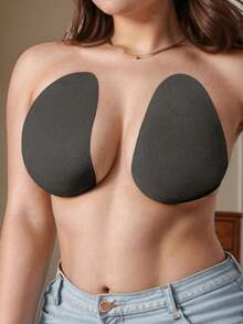 2PCS Invisible Push-Up Breast Pads, Nylon Adhesive Breast Pads, Suitable For Wedding Dress/Spaghetti Strap Dress/Swimming/Daily Commute/Party Outfit, Anti-Exposure Reusable Seamless Breast Pads, Large Size Lifting Latex Tape, Designed For Multi-Layer Women, Strapless Bra, Suitable For B-E Cup - Multicolor - View 3