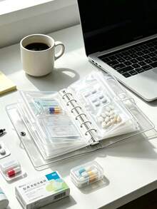 Visual Pill Organizer Set, 7-Day 2-Dose Large Capacity Pill Storage Box, 14 Colorful Compartments, Reusable Travel Medication Organizer, Suitable For Small Daily Items, Ideal For Health-Conscious And On-The-Go Users, Essential Medical Accessory, Back To School, Christmas, Student Essential - Multicolor - View 5