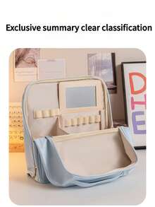 1pc Large Capacity Vertical Makeup Bag, Portable Travel Cosmetic Storage Bag, Large Capacity Waterproof Makeup Organizer Bag With Compartments - Multicolor - View 5