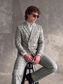 Men's Formal Suit Jacket And Pants Set, Casual Fashion Design, Casual Daily Wear, Spring And Autumn Suit Long Pants 2 Pieces Set - Light Grey - View 1