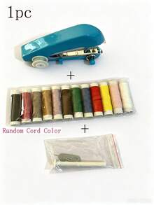 14pcs Gift/1 Set Portable Mini Sewing Machine, Handheld Manual Simple Sewing Machine, Home Portable Tailoring Machine, White - 1pc, Small Tailoring Machine - Multicolor - View 17