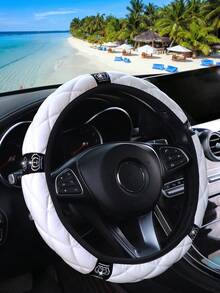 MEIKAXIU 1pc Comfortable Artificial Sheepskin Rhinestone Crown Bling Bling Shiny Car Steering Wheel Cover Without Inner Ring, Suitable For 14.5-15 Inch Car Interior Accessories - Soft Leather Crown - View 13