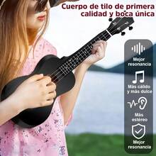 Ukelele Soprano Acústico Savefree 21 In Negro Con Afinador Y Funda - Negro - Ver 8
