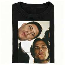 SupernaturalWinchester Brothers Selfie Black Vintage T-Shirt - Black - View 1
