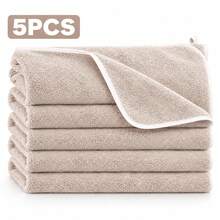 FLYINGCURTAINS Soft Jacquard Bath Towel, Solid Color, Highly Absorbent Hand Towel, Machine Washable Towel For Bathroom Decoration - Apricot - View 11