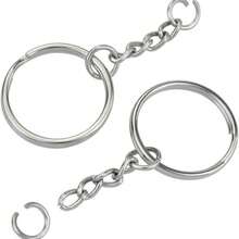 10/30/50/100pcs Metal Open Jump Rings Connector, Keychain Pendant Jewelry Making Accessories - Silver - View 9