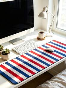 Mouse Pad With Simple Three-Color Striped Pattern. Its Delicate And Smooth Surface Allows The Mouse To Move Freely, Position Accurately Without Jitter. It Is Suitable For Office, Study And Daily Home Computer Operation. - View 1