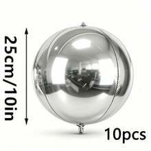 20/10/5/2pcs Silver Inflatable Mirror Reflective 4D Aluminum Foil Balloon Set - Reusable Disco Balloons Suitable For Birthday Party Decor, Holidays, Weddings And Various Events - Multicolor - View 17