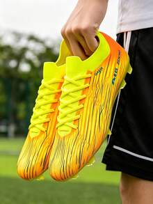 Football Shoes Men Wear-Resistant Anti-Slip Turf Cleats Breathable Outdoor Training Match Soccer Boots For Teenagers Soccer Shoe - Yellow - View 4