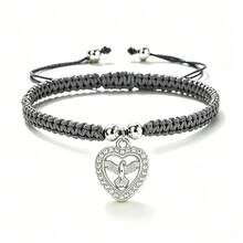 1Pc Hollow Heart Peace Dove Pendant Bracelet Crystal Rhinestone Charm Handwoven Rope Bangle For Women Couple Lucky Fashion Jewelry Gift - Love Pigeon - View 16