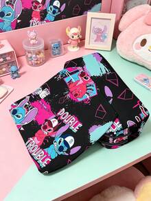 Disney 1 túi đựng bút lớn 2 khóa kéo in hình anime Stitch, túi đựng đồ dùng học tập để bàn dung tích lớn, túi đựng văn phòng phẩm đa năng cầm tay cho trường học và văn phòng - Nhiều màu - Xem 5