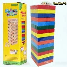 Menara Balok Kayu Angka Warna-warni 54 Buah, Balok Susun Kayu, Permainan Membangun Domino, Permainan Meja Interaktif, Meningkatkan Koordinasi Mata-Tangan dan Konsentrasi, Mainan Santai untuk Pesta Keluarga dan Kelompok, Aksesoris Termasuk - MultiWarna - View 7