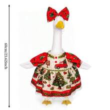 Christmas Porch Goose Decor, Red Bow Headband Goose Outfit, Fits 23 Inch Concrete Plastic Goose Statue, Thanksgiving Goose Costume, For Yard Patio Lawn Outdoor Decoration - Multiple Styles - View 5