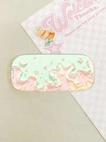 Multiple Mirror Phone Stand Backs With Adhesive Stickers For Rear Support. The Back Of The Shell Is Covered With Small Transparent Vertical Makeup Accessories That Resemble Traditional Chinese Paintings. - Multicolor - View 7