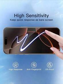 6pcs Privacy Tempered Glass Screen Protector, Black High Hardness, Anti-Peeping, Anti-Scratch, Anti-Drop, Waterproof, Anti-Fingerprint, Compatible With IPhone Duo/18 Pro Max/18 Pro/18/17e/17 Pro Max/17 Pro/17 Air/17/16 Pro Max/16 Pro/16 Plus/16/15 Pro Max/15/14/13/12 And Other Models - Black - View 6