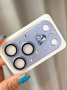可愛 3D 蝴蝶結水鑽透明相機鏡頭保護膜，適用於 iPhone 18 Pro Max 17 ProMax 17Pro，玻璃鏡頭保護貼 - 藍色 - 查看 2