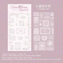 Yanji Transfer Stickers, Morning Dew Rose Vintage Girl Style Lace Pattern Scrapbook Material DIY Decoration Collage, Suitable For Notebooks, Diaries, Journals, Back To School Season, School Opening Season - A - View 12