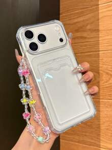 日常通勤必備 耐用透明 TPU 手機殼附卡槽 彩色花卉手機掛繩 男女通用 防摔 防滑 耐刮 適用 Apple 17/17 Air/17 Pro/17 Pro Max、16/15/14/13/12/11/Pro/Pro Max/Plus、S20-S26 系列、18/18 Pro/178 Pro Max 生日禮物 節日禮物 好友禮物 - 無色 - 查看 2