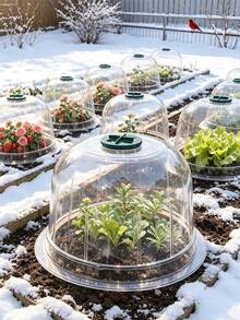 8/6/4/2pcs Garden Plant Covers, Clear Plastic Plant Protection Covers With Ventilated Tops, Reusable Covers For Seedlings, Vegetables, Flowers, And Bird/Snail Insect Protection - Multicolor - View 6