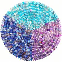 31/51/101 Pieces European-Style Large-Hole Beads-Mixed-Color, Assorted-Style Spacer Beads-Suitable For DIY Beaded Keychains, Necklaces, And Bracelets. - Dark Blue, Light Blue, Purple - View 1