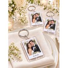 Custom 1pc/3pcs Photo & Text Long Acrylic Keychain, Couple Keychain, Birthday Gift, Christmas Gift, Anniversary Gift - Long Keychain - View 9