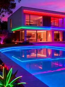 RGB Neon Light Strip, USB Interface, 5V, 3-Button Switch, Adjustable Brightness, Controllable Multicolor Lighting, Perfect For Easter, Party Atmosphere Lighting And Holiday Decoration, Holiday Decoration | Flexible Neon Light - Multicolor - View 3