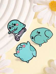 3pcs Cute Cartoon Angry Frog Enamel Pin, Funny Meme Frog Badge, Fashion Accessory For Clothes And Backpacks, Gift For Frog Lovers - Multicolor - View 6