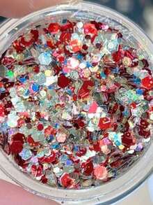 1 Kotak Musim Gugur, Kuku Musim Gugur/Musim Dingin Baru, Glitter Merah Campuran untuk Seni Kuku, Serpihan Tipis Berkilau Berbagai Ukuran, Kilau Cemerlang - MultiWarna - View 4