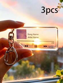 客製化壓克力歌詞鑰匙圈 透明專輯吊飾，適合音樂愛好者與朋友的完美禮物，彩色可愛風格，Y2K復古時尚百搭，男女皆宜，可客製化個性獨特生日禮物，音樂碼 - 歌詞D字鑰匙圈 - 查看 8