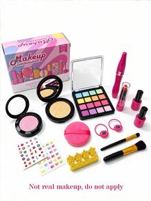 Mainan Anak Perempuan Usia 3 hingga 6 Tahun, Set Riasan Simulasi Peran Bermain, Tas Putri, Mainan Riasan, Hadiah Liburan (Bukan Kosmetik Asli) - MultiWarna - View 13