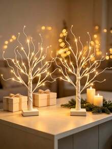 1pc/2pcs 60CM White Birch Tree Lamp LED Desktop Tree Light USB & Battery Powered Home Christmas Wedding Party Decoration - Warm White - View 5