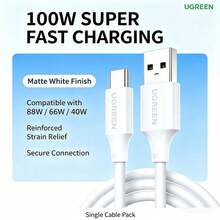 UGREEN USB To Type-C Data Cable, 100W 6A Super Fast Charging, 10,000+ Bend Durability, USB 2.0 40MB/S High-Speed Data Transfer - View 7