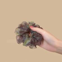 Korean Style Gradient Green Mesh Scrunchie Hair Tie For Women, Elegant Hair Accessory Hair Rope Hair Flower - Multicolor - View 1