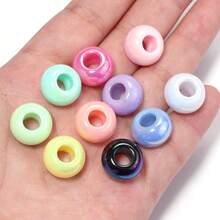 10Pcs/Set Acrylic UV Colorful Abacus Beads, Large Hole Wheel Beads, Suitable For DIY Bracelets, Keychains, Necklaces, Stationery Pens, Holiday Decorations, Abacus Beads, Tassel Dream Catcher Making, Hanging Rope Beads - Multicolor - View 6