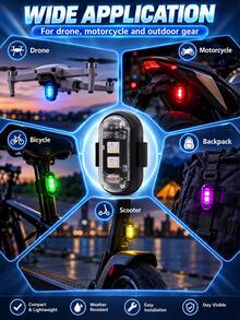1/2/4/6pcs LED Atmosphere Light Strip With Remote Control, 8 Colors 10 Modes, USB Rechargeable, LED Emergency Warning Light/Motorcycle Light/LED Flashing Positioning Wireless Light, Suitable For Car/Bicycle/Drone/Truck/RC Airplane - Airplane Light - View 7