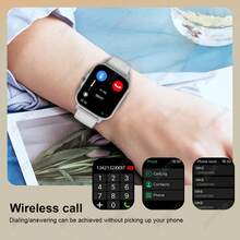Full Touch Screen Smartwatch, 1.83-Inch HD Display, Multiple Sports Modes, Remote Camera Control, Wireless Calling Support, Step Tracking, Built-In 180mAh Battery, Music Control, Weather Forecast, Alarm Clock, Message Notifications, Compatible With Android And IOS, Perfect Holiday Gift - View 3