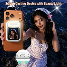 Selfie Screen With Light - Magnetic Selfie Monitor Screen, Suitable For Selfie, Vlog Shooting, Compatible With Apple 15/16/17 Pro, Adjustable Brightness, Touch Control, Wired Instant Connection Phone Holder, Photography Fill Light, Perfect Gift For Friends And Family - T7 - View 5