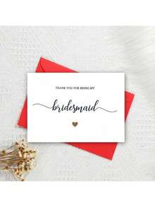 1PC Thank You For Being My Bridesmaid Card, Thank You Card, Thank You Bridesmaid, Thank You Card, Wedding Thank You Card, Bridesmaid Card - View 6