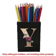 Acrylic Makeup Brush Storage Case Pen Holder Desktop Office Pen Box Study Stationery Organizer Box Dressing Table Storage Brush Holder Suitable For Home School Office Holiday Gift Initial Name 26 Letters Pattern - Black - View 22