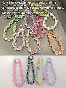 Beaded Phone Wrist Strap, Matte Frosted Bead Phone Lanyard, Anti-Drop Wrist Chain, Cute Colorful Portable Phone Charm, Daily Carry, Secure Phone Attachment Accessory - Multicolor - View 6