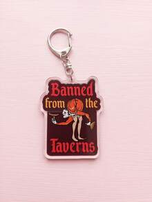1Pc/5Pcs Medieval Retro Funny Meme & Humorous Quote Theme Acrylic Keychains, Including Cat "YE OLDE RAZZLE DAZZLE", Tavern Banned Monster, Knight With Axe " I'LL DIE", Trumpet-Blowing Rabbit "Doot Doot" And Knight With Sword Minor Inconvenience Quote Design, Fashionable Bag Charm, Suitable For Retro Fans Gift, Fun Collection - Multicolor - View 9