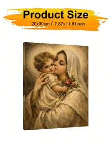 DIY Digital Oil Painting Kit - Virgin Mary Kisses The Child, Beginner Canvas Art Handmade Painting Craft, Home Decor For Living Room, Bedroom, Holiday Gift, Includes Painting Tools. - Sets - View 11