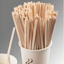 Disposable Birch Beverage Stirrers With A Rounded Head Design, Suitable For Coffee, Tea, Hot Chocolate, Barista Supplies, Hot And Cold Drinks, Tea And Cocktails, And Coffee Bar Accessories. - Multicolor - View 5