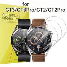 3pcs Tempered Glass Screen Protector For Huawei Watch GT3/GT3Pro/GT2/GT2Pro, Ultra High Clarity Touch Sensitivity, Bubble-Free Fit, 9H Hardness Scratch Resistant And Wear Resistant - 3pcs,For Gt3 46MM - View 3