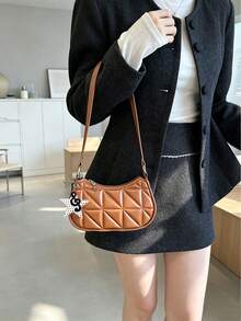 Ladies' New Versatile Underarm Bag - Korean Version With Diamond Pattern, Crossbody Bag, Solid Color, Easy And Elegant Texture, Single Shoulder Bag - Multicolor - View 6