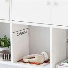 Estante Flotante De Pared Para Libros, Estantería Organizadora Blanca Con Puertas Y Estantes Abiertos, Mueble De Pared Multifuncional Para Dormitorio, Sala Y Oficina, Ahorro De Espacio - Blanco - Ver 5