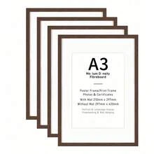 Mosearon 1 Set 30x40cm Photo Frame, 12x16in Certificate Frame, A4 Poster Frame Without Mat, Acrylic Transparent Panel, Suitable For Living Room, Bedroom, Gallery Wall Decor, Brown Frame For Picture Display Only - Brown - View 13
